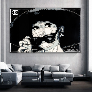 Audrey Hepburn Chanel – Alec Canvas Wall Art-GraffitiWallArt