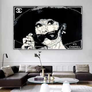 Audrey Hepburn Chanel – Alec Canvas Wall Art-GraffitiWallArt