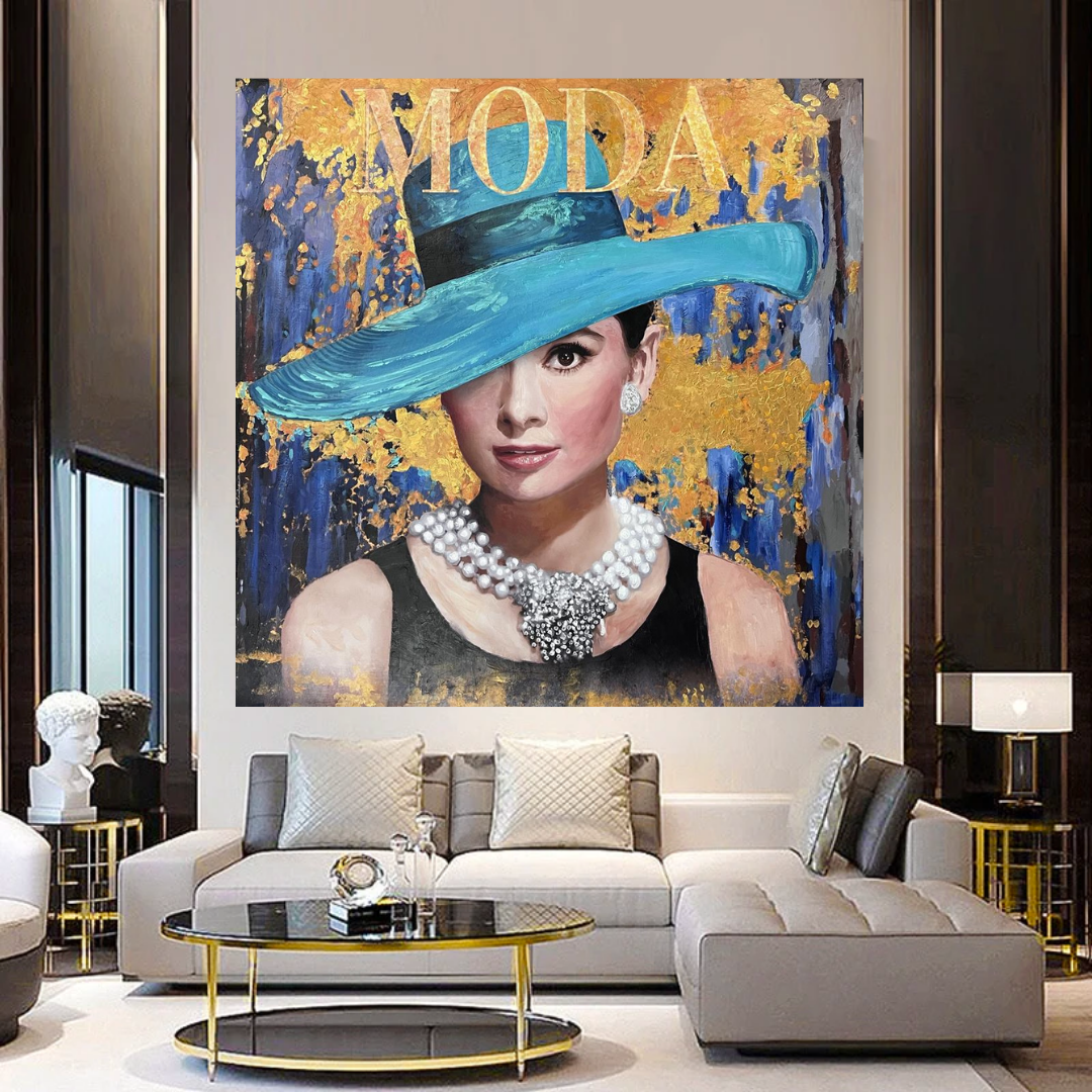 Audrey Hepburn Moda Queen Canvas Art-GraffitiWallArt