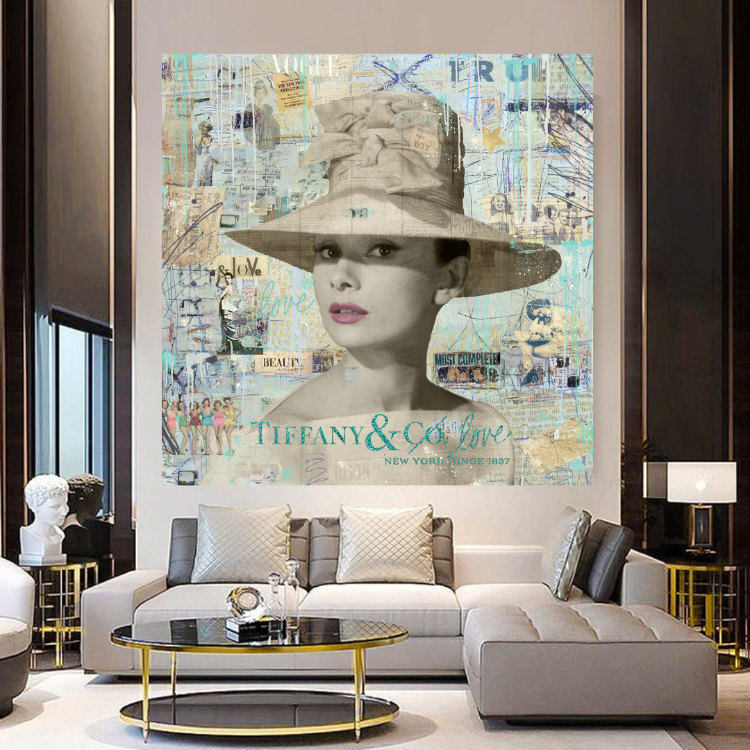 Audrey Hepburn Tiffany Queen Canvas Art - Icon-GraffitiWallArt