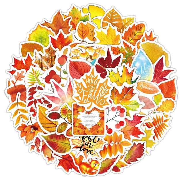 Autumn Maple Leaf Graffiti Stickers-GraffitiWallArt