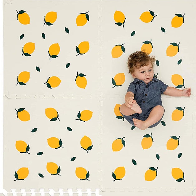 Babies Kids Lemon Play Mat Puzzle Tiles - Pack of 6 - 60x60cm-GraffitiWallArt