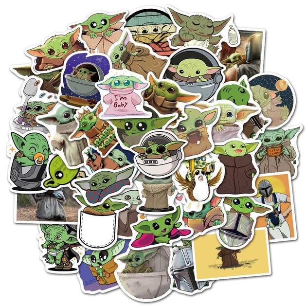 Baby Yoda Stickers Pack: Unique Designs for Fans-GraffitiWallArt