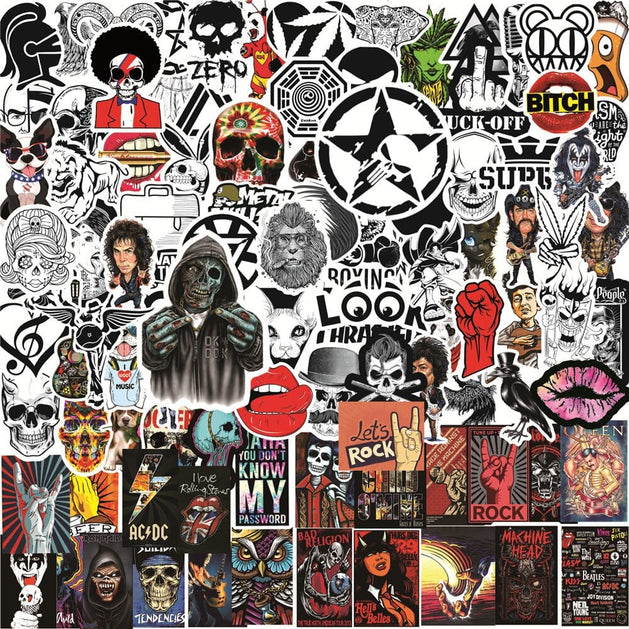 Band Sticker Pack 100 Waterproof Famous Stickers-GraffitiWallArt