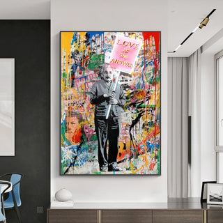 Banksy Abstract Portrait Canvas Art Prints for Home Decor-GraffitiWallArt