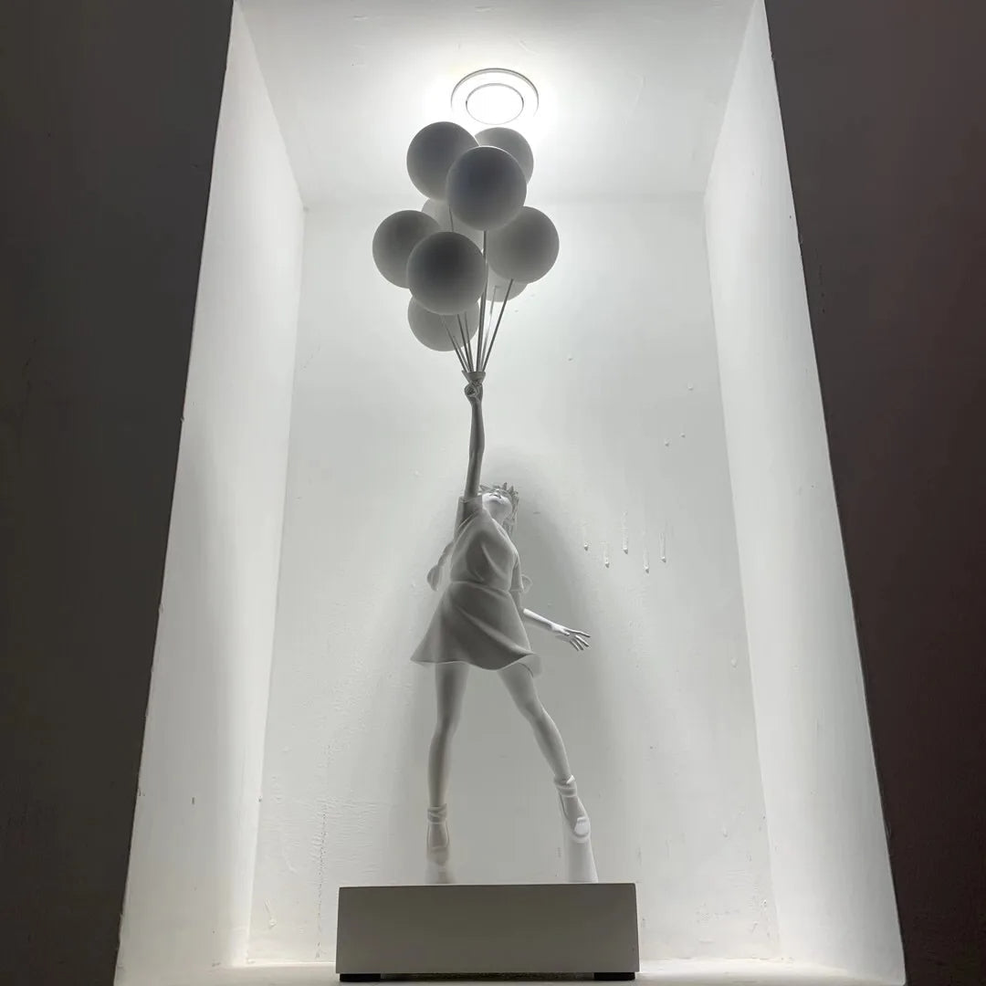 Banksy Flying Balloons Girl Figure-GraffitiWallArt