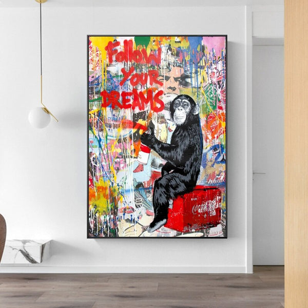 Banksy Follow Your Dreams Canvas Wall Art