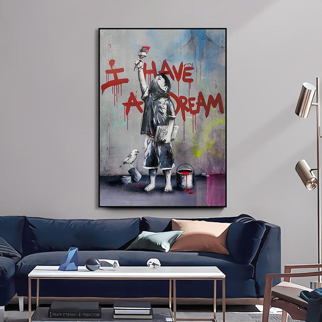 Banksy I have a Dream Canvas Wall Art-GraffitiWallArt