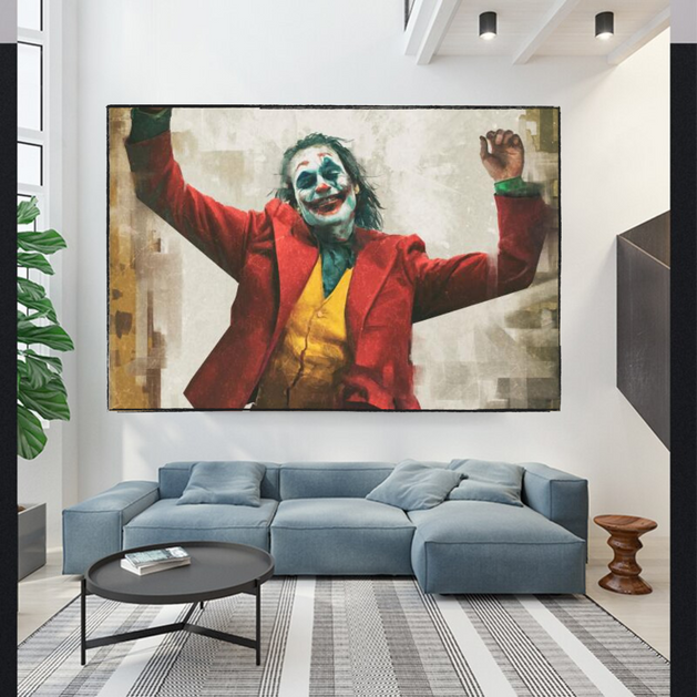 Banksy Joker Movie Canvas Wall Art-GraffitiWallArt