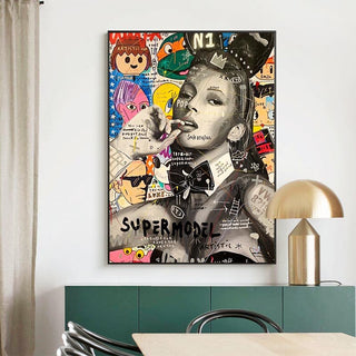 Banksy Kate Moss Graffiti Canvas Art: Urban Masterpiece-GraffitiWallArt