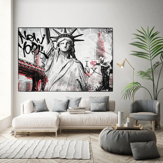 Banksy Statue of Liberty New York Canvas Wall Art-GraffitiWallArt