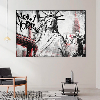 Banksy Statue of Liberty New York Canvas Wall Art-GraffitiWallArt