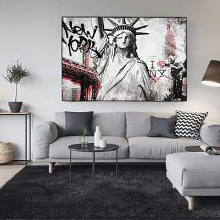 Banksy Statue of Liberty New York Canvas Wall Art-GraffitiWallArt