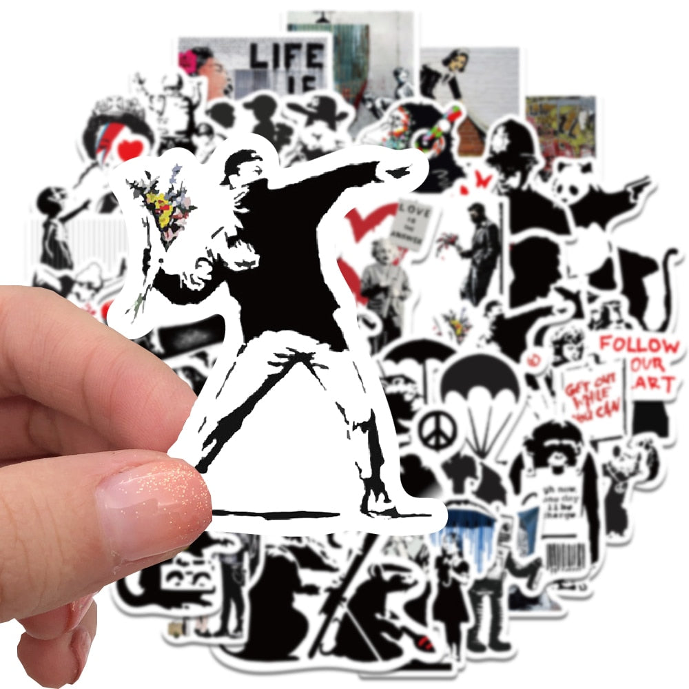 Banksy Stickers Pack: Authentic, Creative Art Collection-GraffitiWallArt