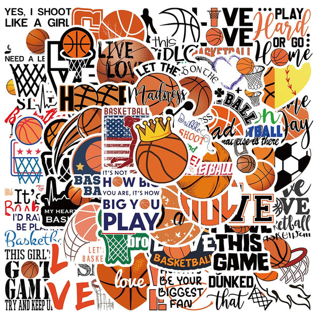 Basketball Slogan Doodle Stickers-GraffitiWallArt