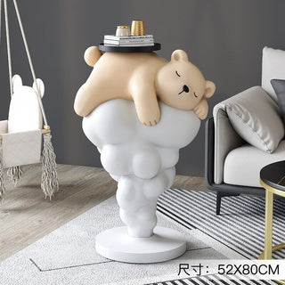 Bear on Clouds Statue Ornament-GraffitiWallArt