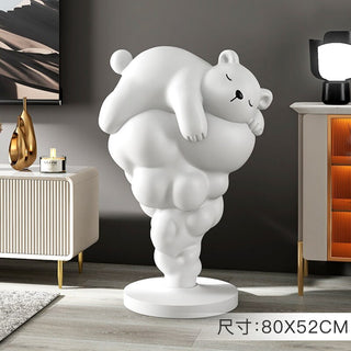 Bear on Clouds Statue Ornament-GraffitiWallArt