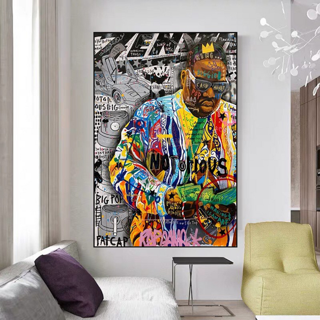 Biggie Smalls Famous Singer Canvas Wall Art For Living Room Home Decor-GraffitiWallArt