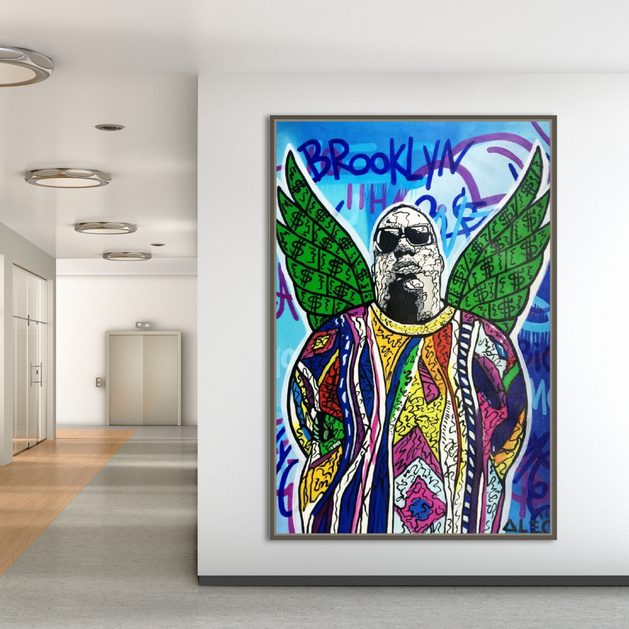 Biggie Smalls Singer by Alec Canvas Wall Art-GraffitiWallArt