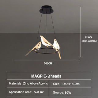 Bird Shaped Acrylic Chandelier: Elegant Lighting Solution-GraffitiWallArt