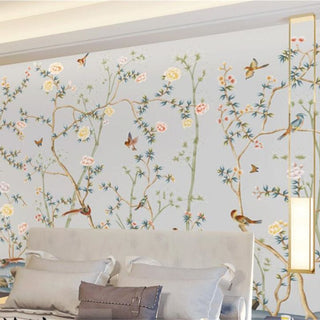 Birds on Tree Wallpaper Mural: Bring Nature Indoors-GraffitiWallArt