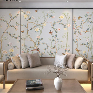 Birds on Tree Wallpaper Mural: Bring Nature Indoors-GraffitiWallArt