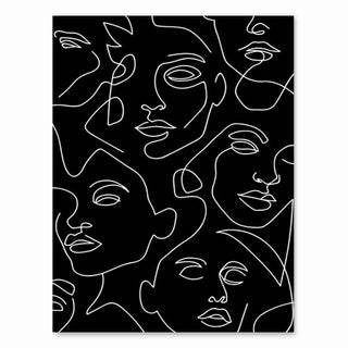 Black and White Abstract Line Canvas Wall Art - Minimalist Nordic Print-GraffitiWallArt