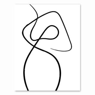 Black and White Abstract Line Canvas Wall Art - Minimalist Nordic Print-GraffitiWallArt