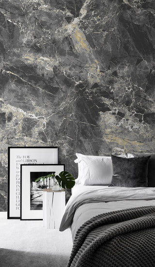 Black Marble Theme Wallpaper-GraffitiWallArt