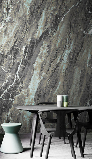 Black Marble Tone Effect Wallpaper Mural-GraffitiWallArt