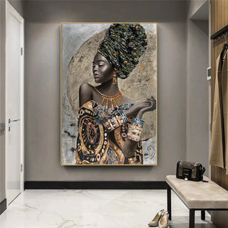 Black Woman Wall Art: African-Inspired Designs-GraffitiWallArt