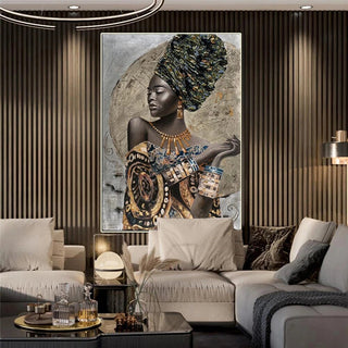 Black Woman Wall Art: African-Inspired Designs-GraffitiWallArt