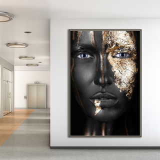 Black Woman Wall Art, Modern African Woman Canvas Art-GraffitiWallArt