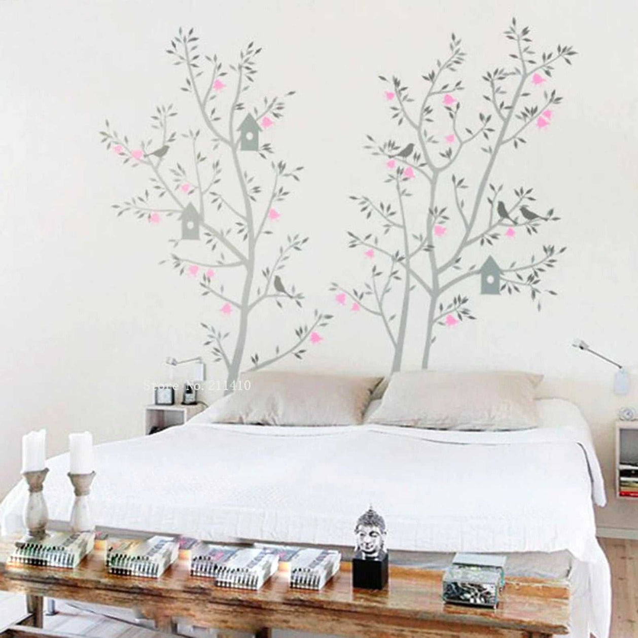 Blossom Tree With Birds Wall Decals | Living Room Wall Sticker-GraffitiWallArt