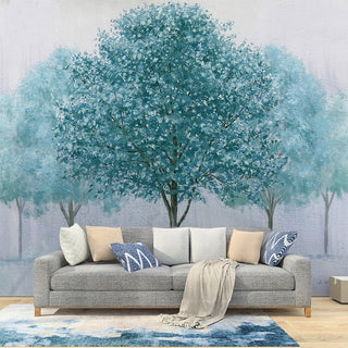 Blue Tranquility Tree Wall Mural-GraffitiWallArt