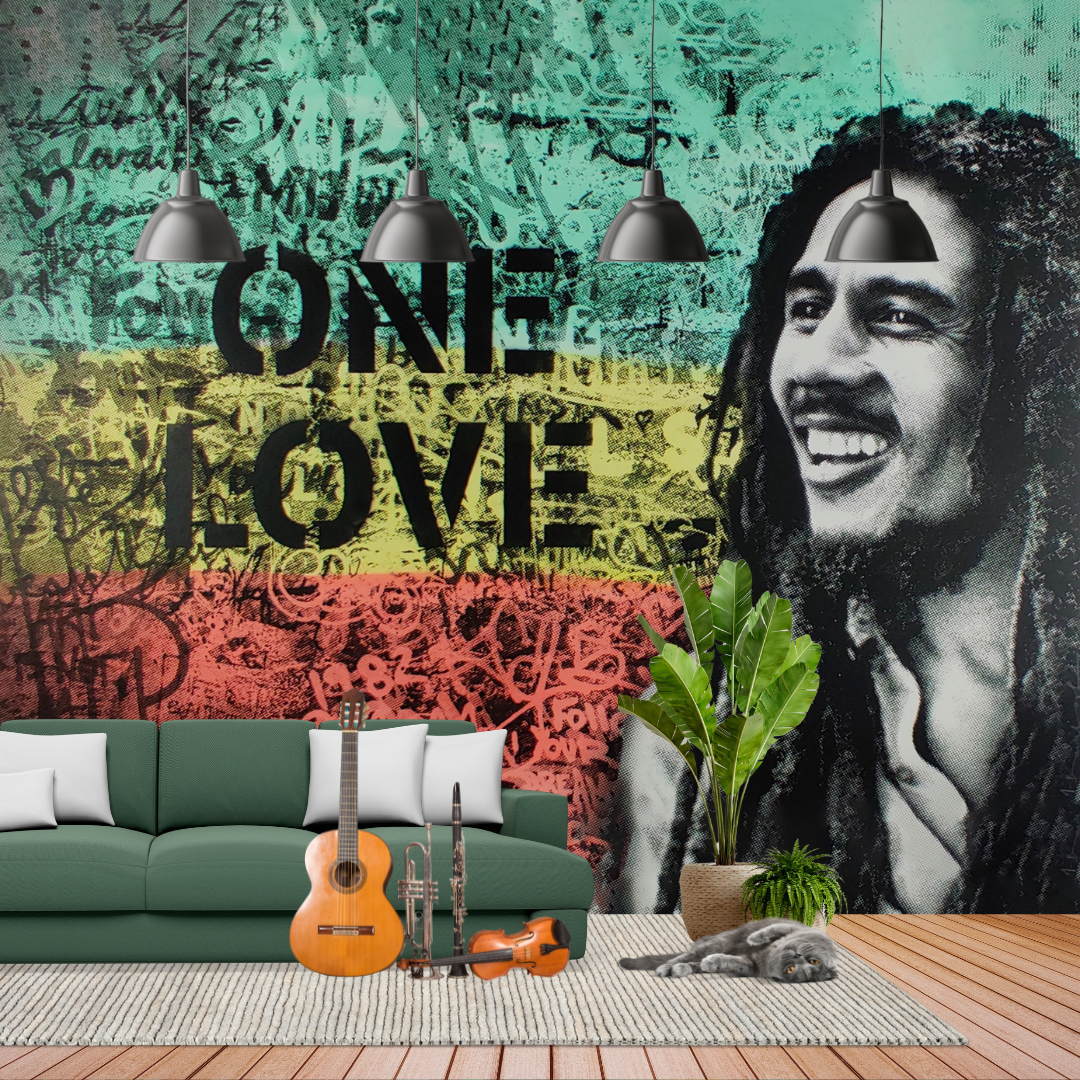 Bob Marley One love Wallpaper Mural – Home Wall Decor-GraffitiWallArt