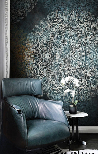 Bohemian Mandala Shadow Wallpaper Mural-GraffitiWallArt