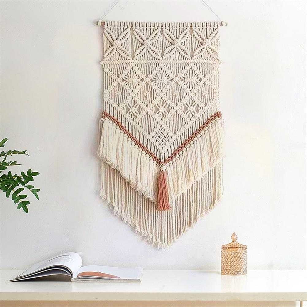 Boho Chic Macrame Wall Hanging with Tassels - Handwoven Home Decor-GraffitiWallArt