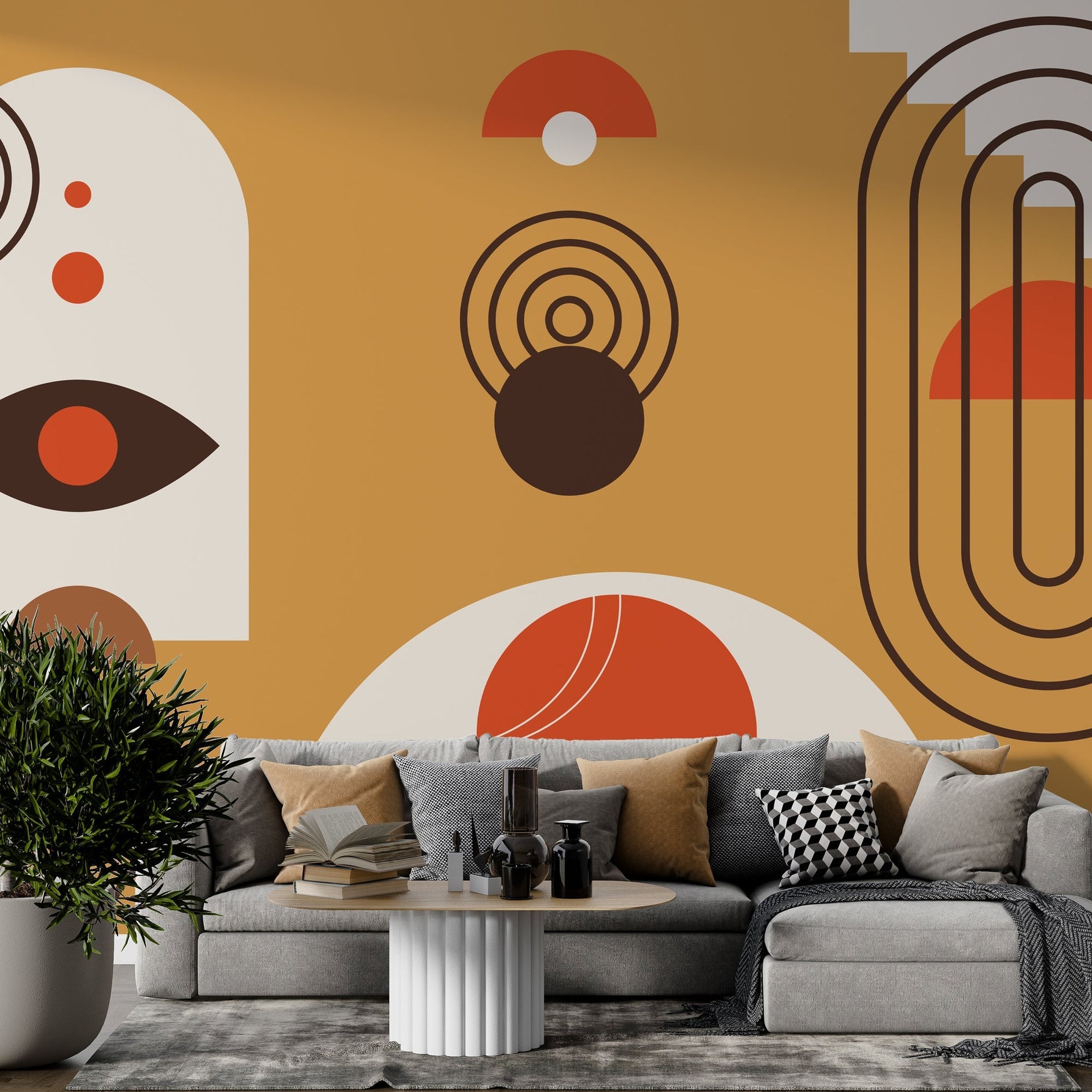 Boho Circle Wallpaper Mural - Transform Your Space! - GraffitiWallArt