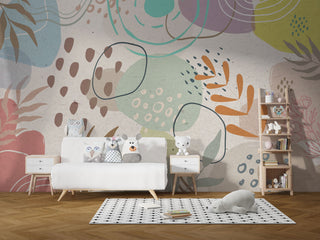 Boho Floral Wallpaper Mural: Exquisite Design-GraffitiWallArt