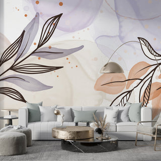 Boho Flowers Wallpaper Mural: Enhance Your Space-GraffitiWallArt