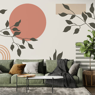 Boho Garden Wallpaper Mural: Enhance Your Space-GraffitiWallArt