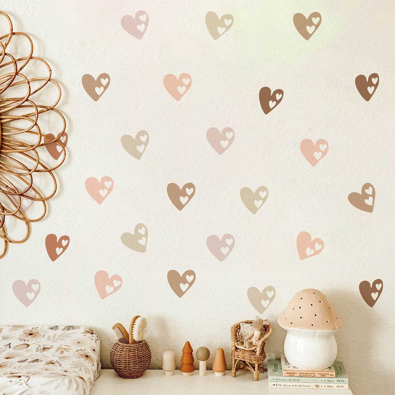 Boho Hearts Wall Stickers Kids Wall Decal-GraffitiWallArt