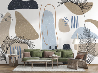 Boho Shapes Wallpaper Mural: Transform Your Space-GraffitiWallArt