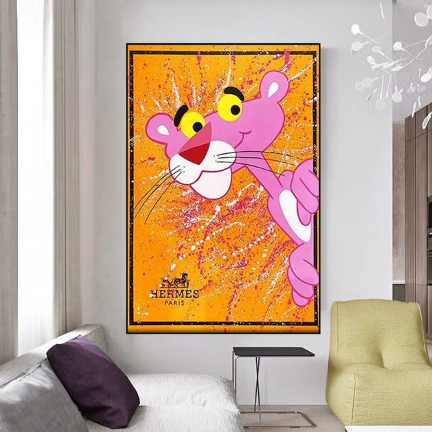 Bold and Playful - Pink Panther Poster Art-GraffitiWallArt