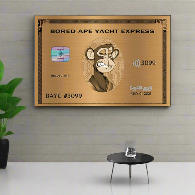 Bored Ape American Express Yacht Club Gold Wall Art Poster-GraffitiWallArt