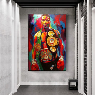 Boxing Champion Tyson Canvas Wall Art-GraffitiWallArt