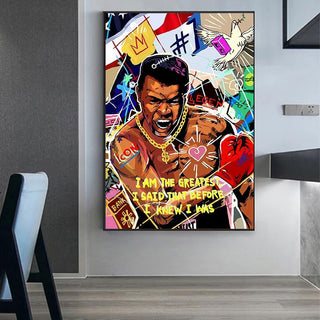 Boxing Muhammad Ali Champion Canvas Wall Art-GraffitiWallArt