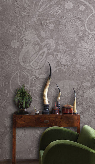 Brige Floral Shadows Wallpaper Mural-GraffitiWallArt