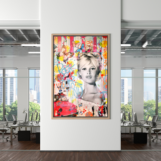 Brigitte Bardot Beauty Queen Canvas Wall Art-GraffitiWallArt